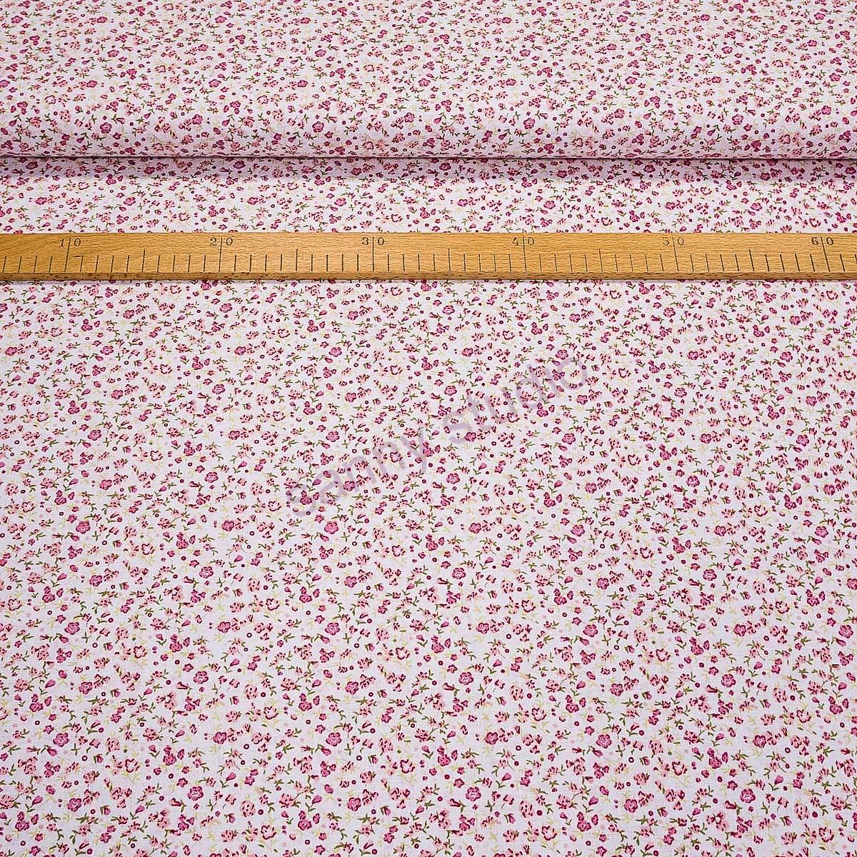 Bavlněné plátno FLOWERS 15490 ROSA růžové květinky, š.140cm