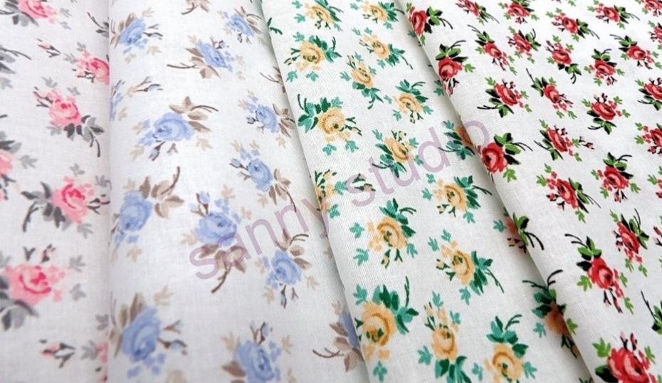 Bavlněné plátno Růžičky červené 100 % Bavlna šíře 140 cm