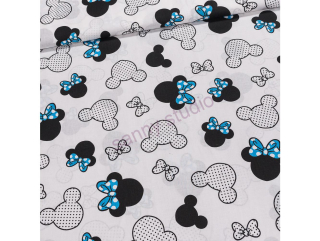 Bavlněné plátno dětské MINNIE modrá, š.160cm