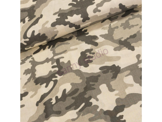 Bavlněné plátno 403001 khaki maskáčový vzor, š.150cm