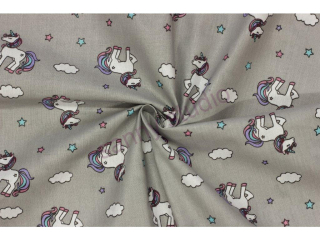 Bavlněné plátno - Dětský vzor jednorožec | unicorn