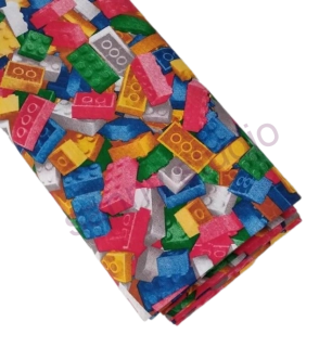 Směsové režné plátno - Lego 